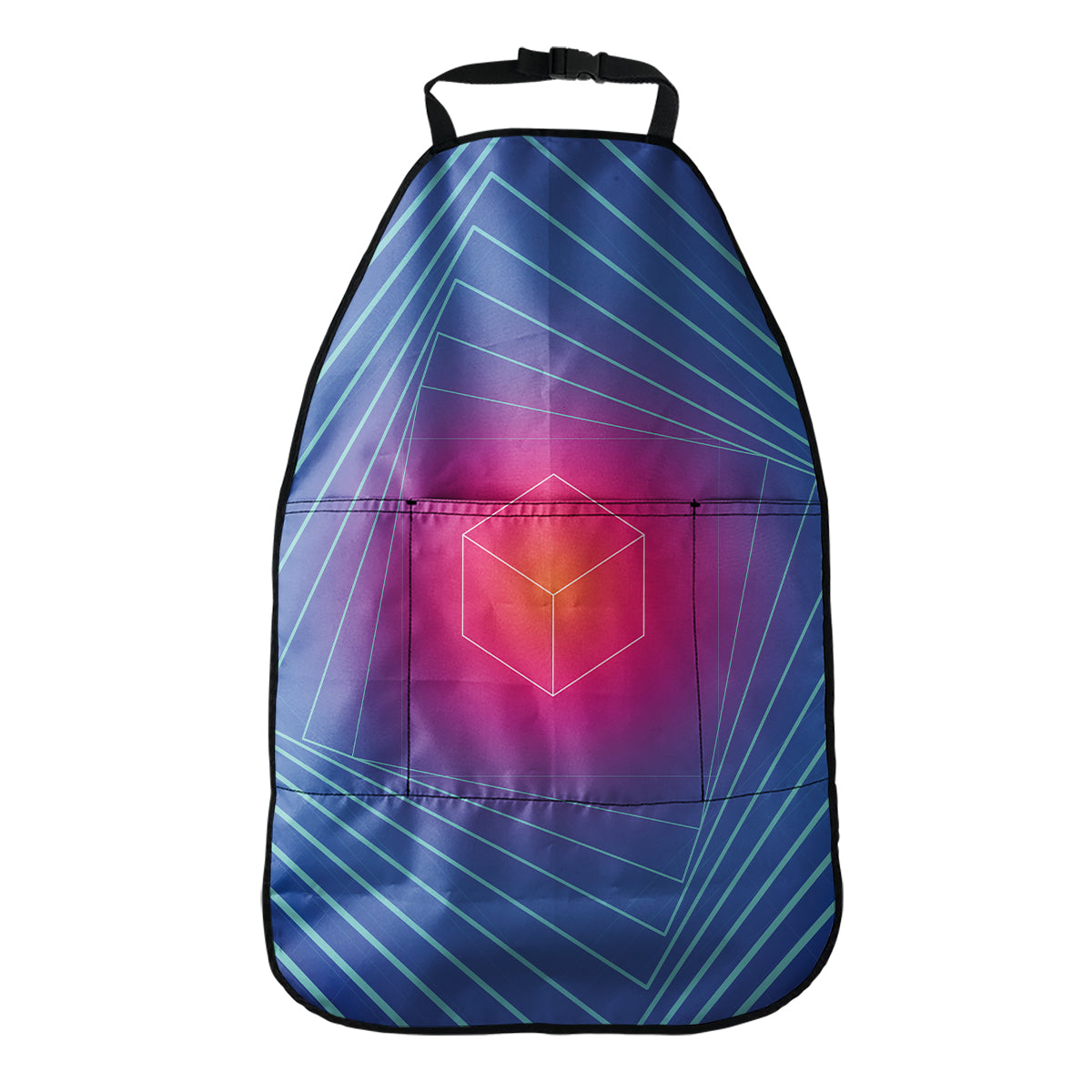 Blue Geometric EDM Light Print Car Seat Organizers