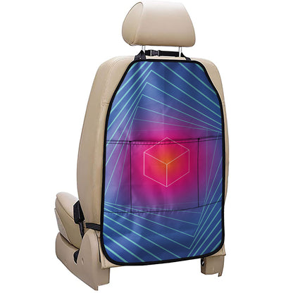 Blue Geometric EDM Light Print Car Seat Organizers