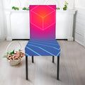 Blue Geometric EDM Light Print Dining Chair Slipcover