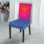 Blue Geometric EDM Light Print Dining Chair Slipcover