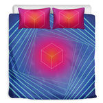 Blue Geometric EDM Light Print Duvet Cover Bedding Set