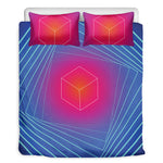 Blue Geometric EDM Light Print Duvet Cover Bedding Set