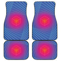 Blue Geometric EDM Light Print Front and Back Car Floor Mats
