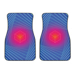 Blue Geometric EDM Light Print Front Car Floor Mats