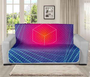 Blue Geometric EDM Light Print Futon Protector