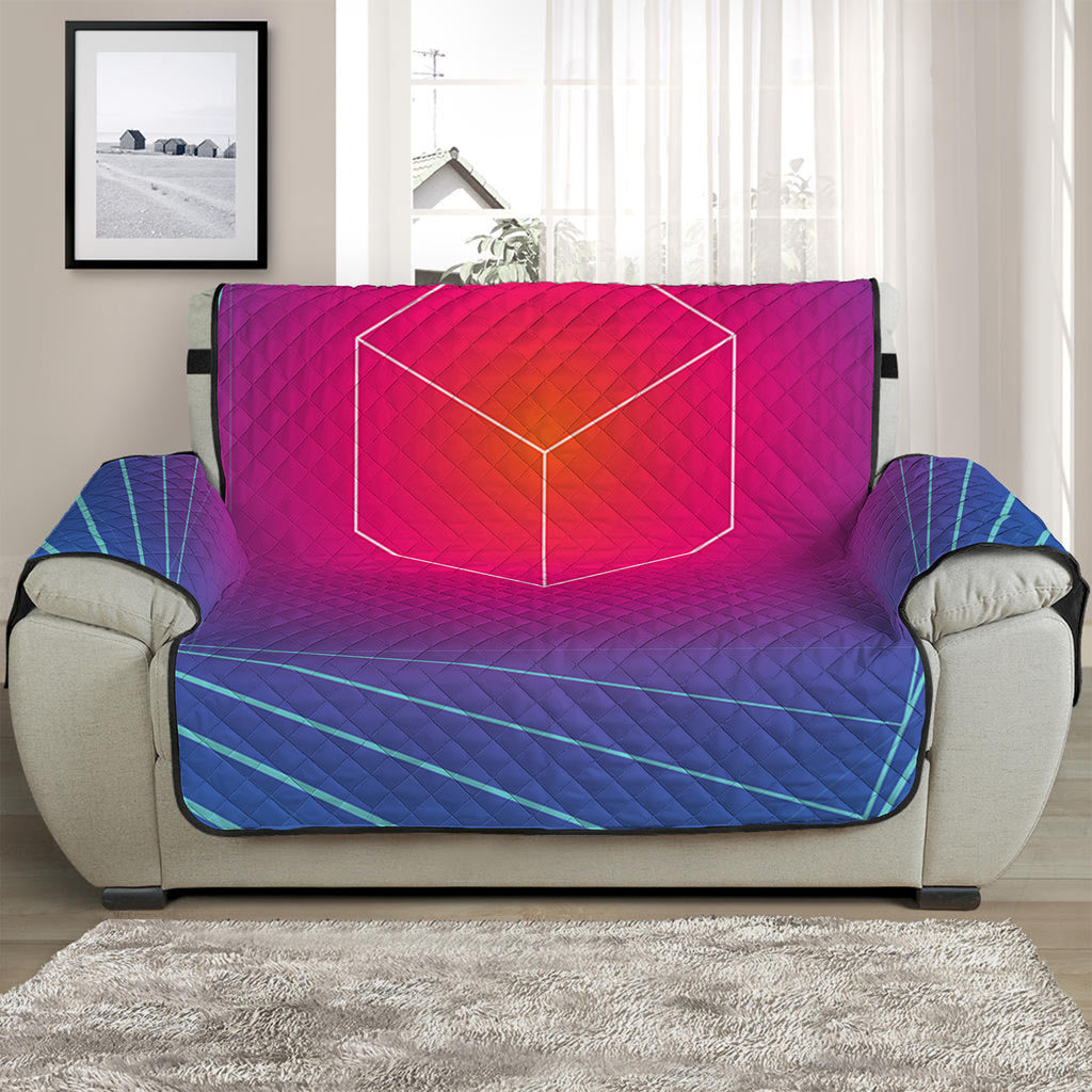 Blue Geometric EDM Light Print Half Sofa Protector