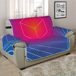 Blue Geometric EDM Light Print Half Sofa Protector