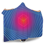 Blue Geometric EDM Light Print Hooded Blanket