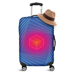 Blue Geometric EDM Light Print Luggage Cover