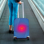 Blue Geometric EDM Light Print Luggage Cover