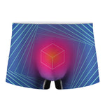 Blue Geometric EDM Light Print Men's Boxer Briefs