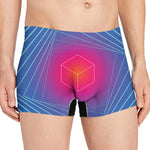 Blue Geometric EDM Light Print Men's Boxer Briefs