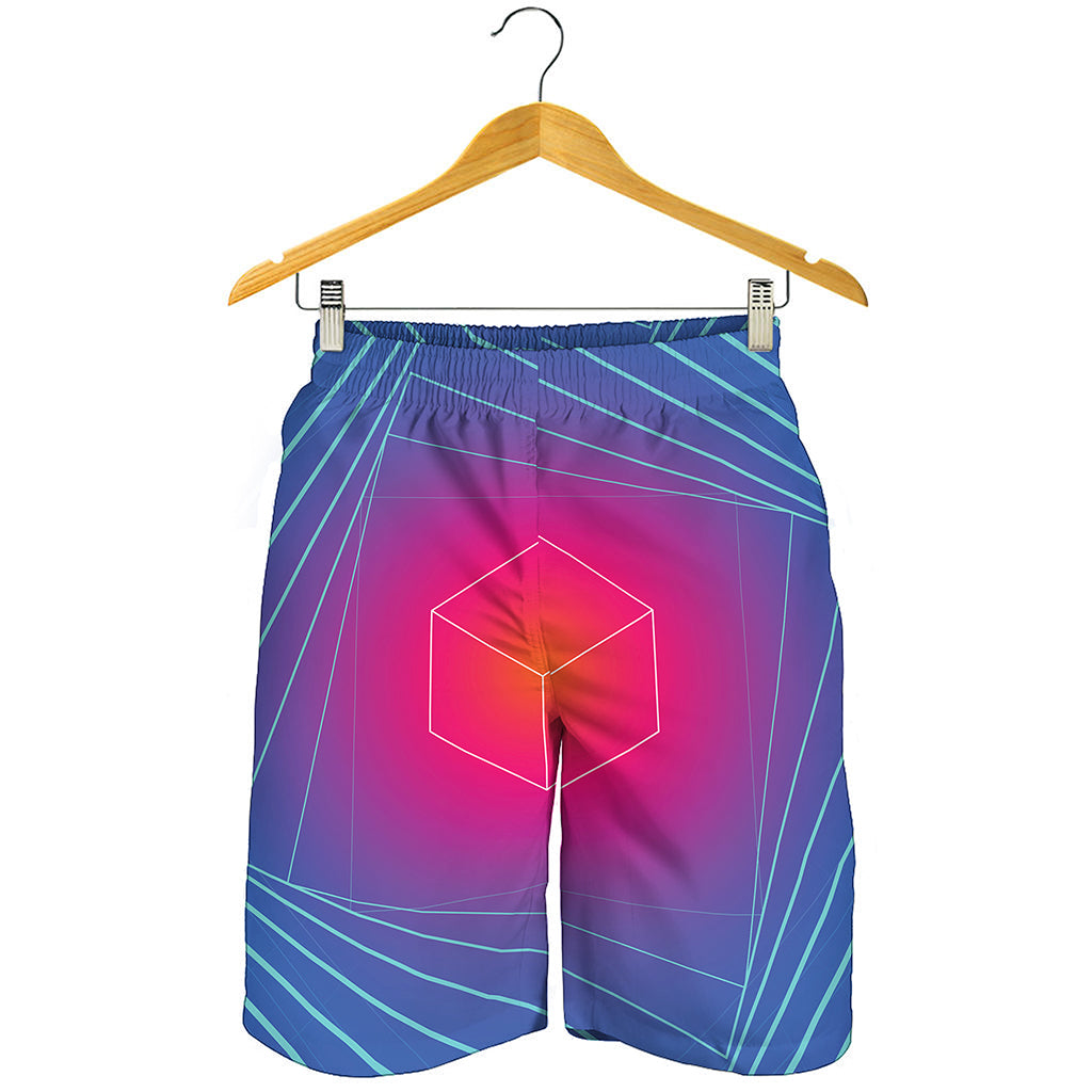 Blue Geometric EDM Light Print Men's Shorts