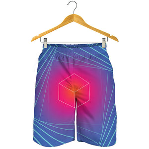 Blue Geometric EDM Light Print Men's Shorts