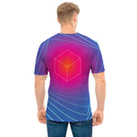 Blue Geometric EDM Light Print Men's T-Shirt