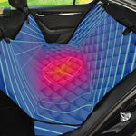 Blue Geometric EDM Light Print Pet Car Back Seat Cover