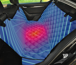 Blue Geometric EDM Light Print Pet Car Back Seat Cover