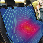 Blue Geometric EDM Light Print Pet Car Back Seat Cover