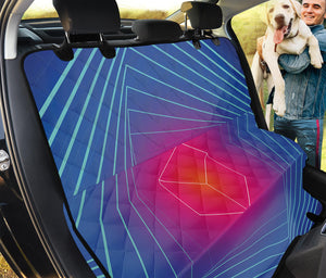 Blue Geometric EDM Light Print Pet Car Back Seat Cover