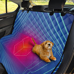 Blue Geometric EDM Light Print Pet Car Back Seat Cover