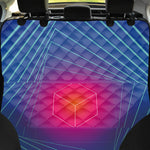 Blue Geometric EDM Light Print Pet Car Back Seat Cover