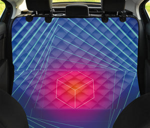 Blue Geometric EDM Light Print Pet Car Back Seat Cover