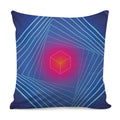 Blue Geometric EDM Light Print Pillow Cover