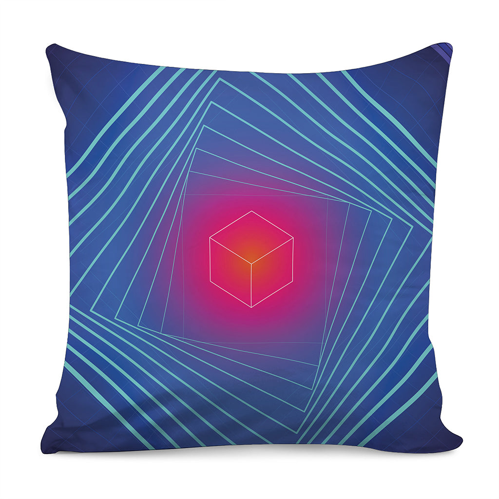 Blue Geometric EDM Light Print Pillow Cover