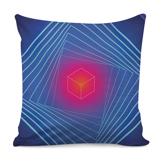 Blue Geometric EDM Light Print Pillow Cover