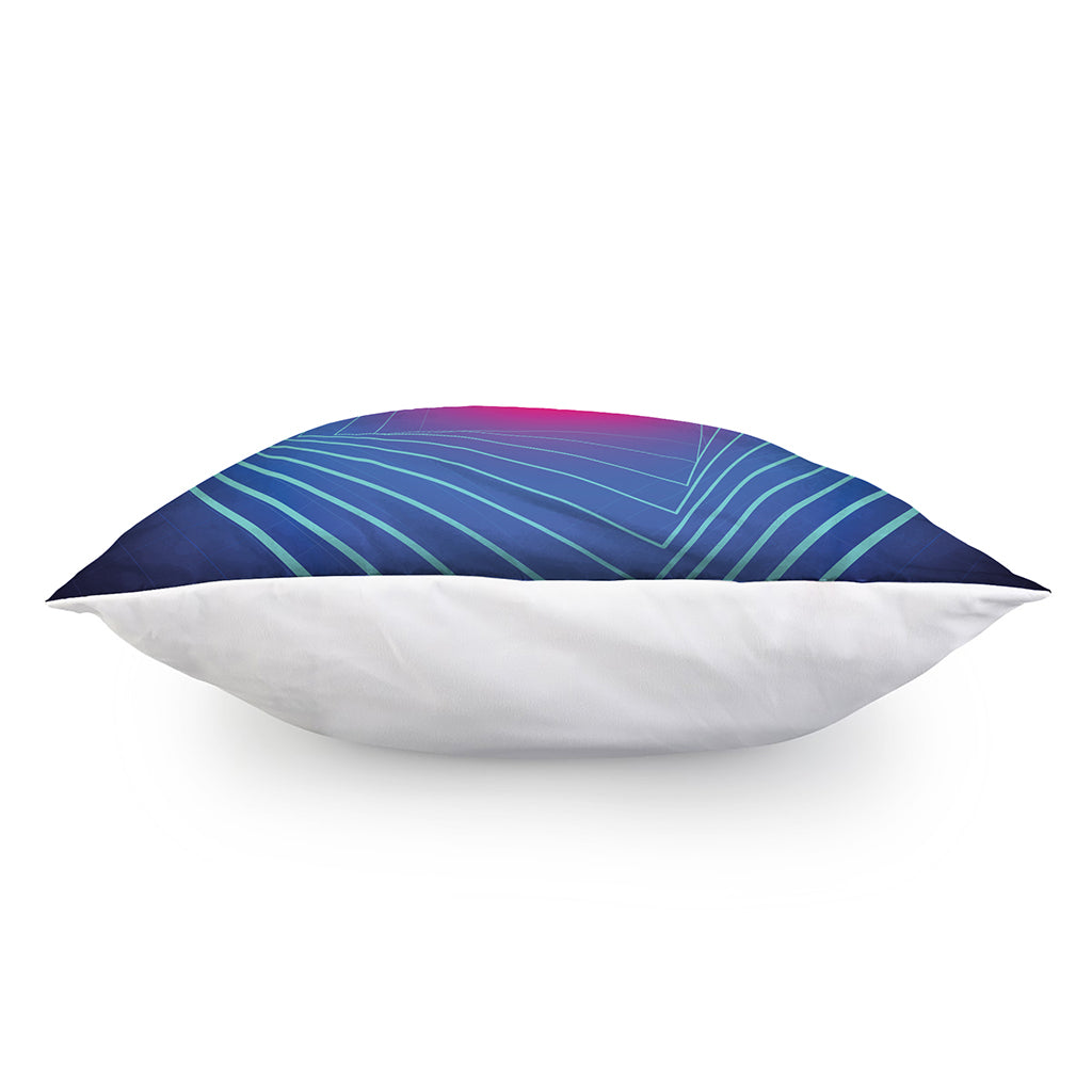 Blue Geometric EDM Light Print Pillow Cover