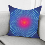 Blue Geometric EDM Light Print Pillow Cover