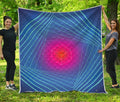 Blue Geometric EDM Light Print Quilt
