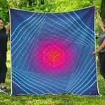 Blue Geometric EDM Light Print Quilt