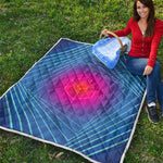 Blue Geometric EDM Light Print Quilt
