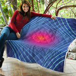 Blue Geometric EDM Light Print Quilt