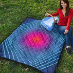 Blue Geometric EDM Light Print Quilt