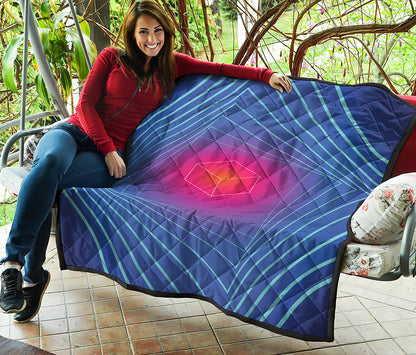 Blue Geometric EDM Light Print Quilt