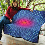 Blue Geometric EDM Light Print Quilt