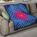 Blue Geometric EDM Light Print Quilt