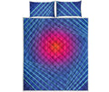 Blue Geometric EDM Light Print Quilt Bed Set