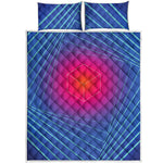 Blue Geometric EDM Light Print Quilt Bed Set