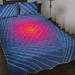 Blue Geometric EDM Light Print Quilt Bed Set