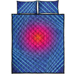 Blue Geometric EDM Light Print Quilt Bed Set