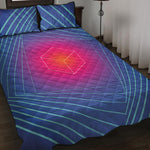 Blue Geometric EDM Light Print Quilt Bed Set