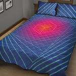 Blue Geometric EDM Light Print Quilt Bed Set