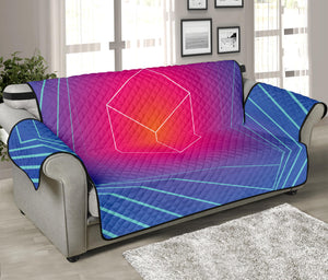 Blue Geometric EDM Light Print Sofa Protector