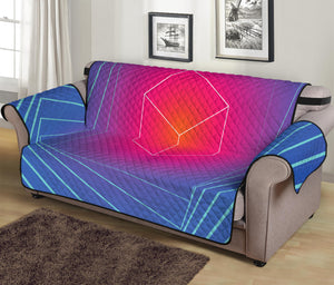 Blue Geometric EDM Light Print Sofa Protector