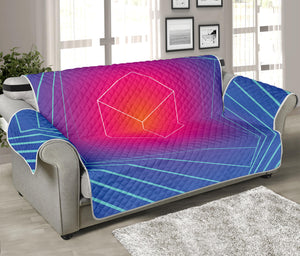 Blue Geometric EDM Light Print Sofa Protector