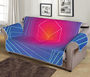 Blue Geometric EDM Light Print Sofa Protector