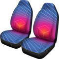 Blue Geometric EDM Light Print Universal Fit Car Seat Covers
